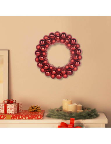 Corone di Palline di Natale 2 pcs Rosso 33 x 33 x 7 cm