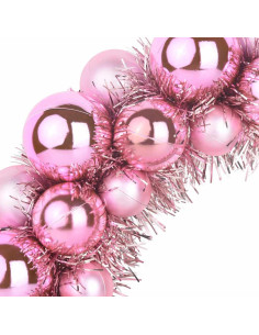 Corone di Palline di Natale 2 pcs Rosa 33 x 33 x 7 cm 2