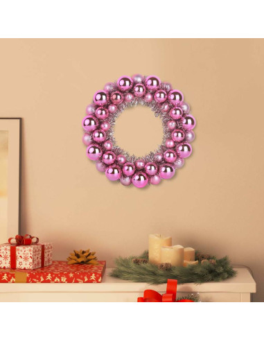 Corone di Palline di Natale 2 pcs Rosa 33 x 33 x 7 cm