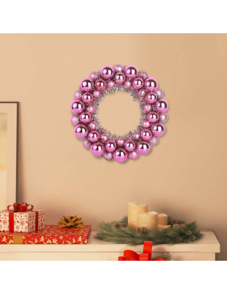 Corone di Palline di Natale 2 pcs Rosa 33 x 33 x 7 cm