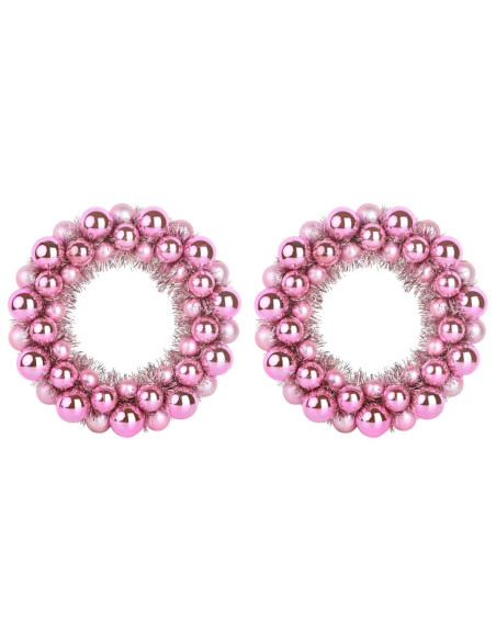 Corone di Palline di Natale 2 pcs Rosa 33 x 33 x 7 cm
