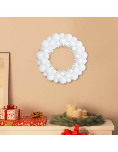 Corone di Palline di Natale 2 pcs Bianco 33 x 33 x 7 cm