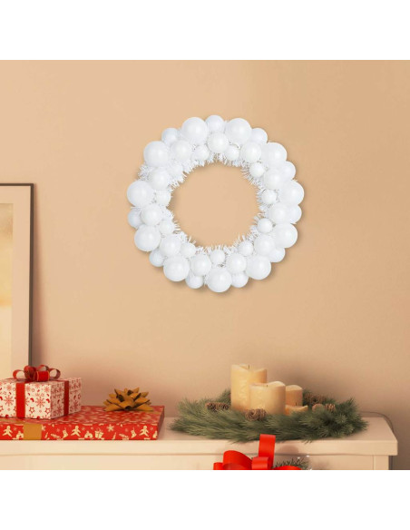 Corone di Palline di Natale 2 pcs Bianco 33 x 33 x 7 cm