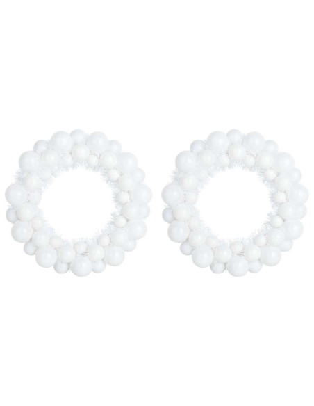Corone di Palline di Natale 2 pcs Bianco 33 x 33 x 7 cm