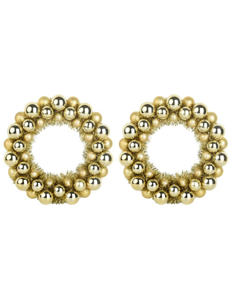 Corone di Palline di Natale 2 pcs Oro 33 x 33 x 7 cm