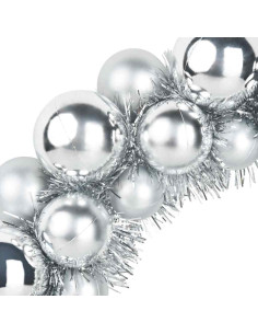 Corone di Palline di Natale 2 pcs Argento 33 x 33 x 7 cm 2