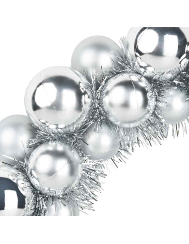 Corone di Palline di Natale 2 pcs Argento 33 x 33 x 7 cm