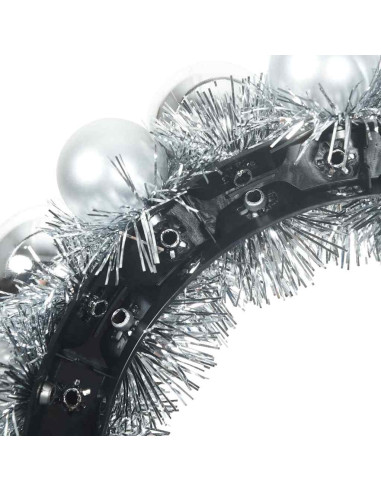 Corone di Palline di Natale 2 pcs Argento 33 x 33 x 7 cm