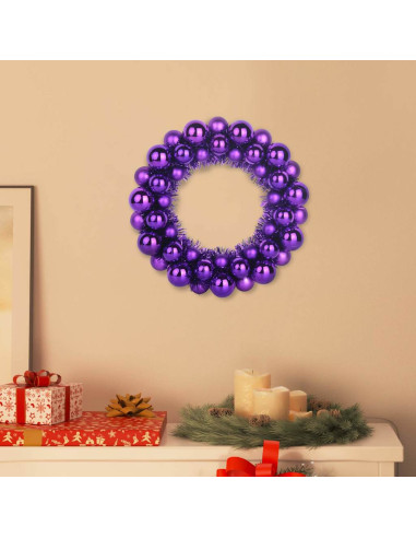 Corone di Palline di Natale 2 pcs Lillà 33 x 33 x 7 cm