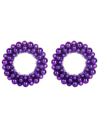 Corone di Palline di Natale 2 pcs Lillà 33 x 33 x 7 cm