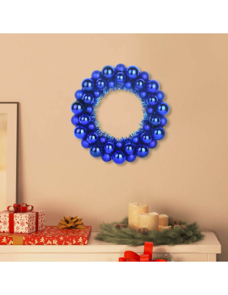 Corone di Palline di Natale 2 pcs Blu 33 x 33 x 7 cm