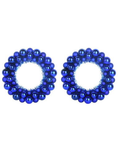 Corone di Palline di Natale 2 pcs Blu 33 x 33 x 7 cm