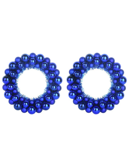 Corone di Palline di Natale 2 pcs Blu 33 x 33 x 7 cm