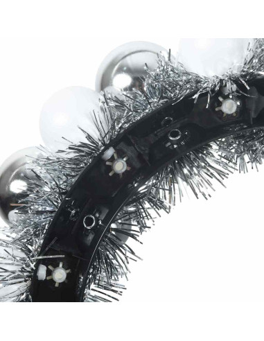 Corone di Palline di Natale 2 pcs Bianco e Argento