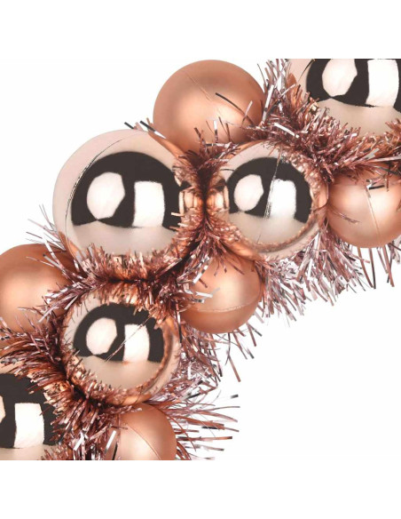 Corone di Palline di Natale 2 pcs Oro rosa 33 x 33 x 7 cm