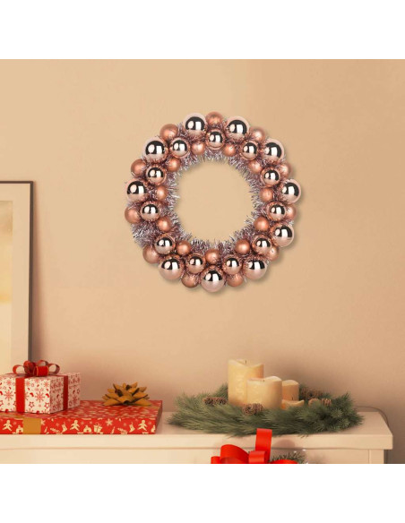 Corone di Palline di Natale 2 pcs Oro rosa 33 x 33 x 7 cm