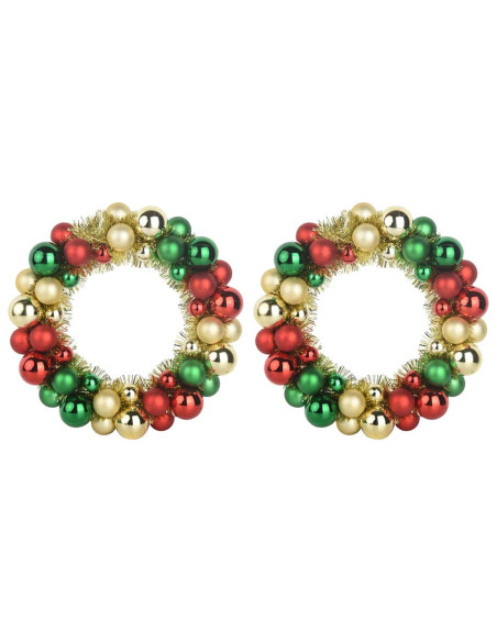 Corone di Palline di Natale 2 pcs Multicolore 33 x 33 x 7 cm