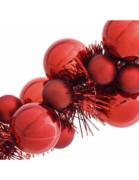 Ghirlanda di Palline di Natale Rosso 186 cm Polistirolo