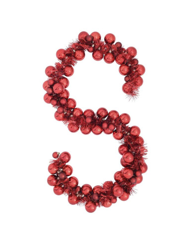 Ghirlanda di Palline di Natale Rosso 186 cm Polistirolo