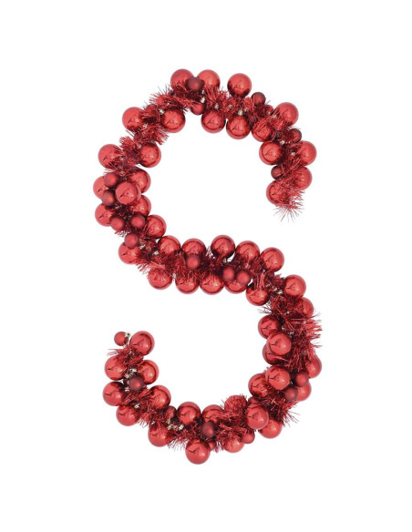Ghirlanda di Palline di Natale Rosso 186 cm Polistirolo