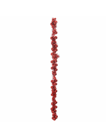 Ghirlanda di Palline di Natale Rosso 186 cm Polistirolo