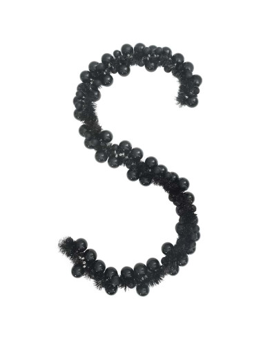 Ghirlanda di Palline di Natale Nero 186 cm Polistirolo