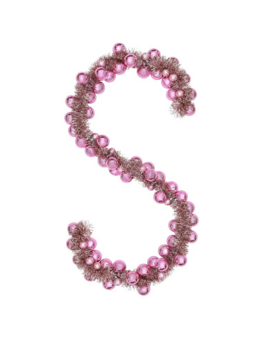 Ghirlanda di Palline di Natale Rosa 186 cm Polistirolo