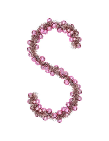 Ghirlanda di Palline di Natale Rosa 186 cm Polistirolo