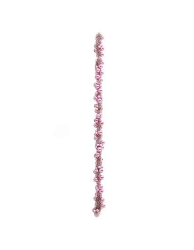 Ghirlanda di Palline di Natale Rosa 186 cm Polistirolo