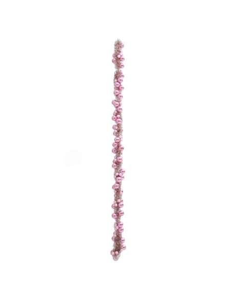 Ghirlanda di Palline di Natale Rosa 186 cm Polistirolo