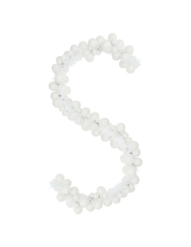 Ghirlanda di Palline di Natale Bianco 186 cm Polistirolo