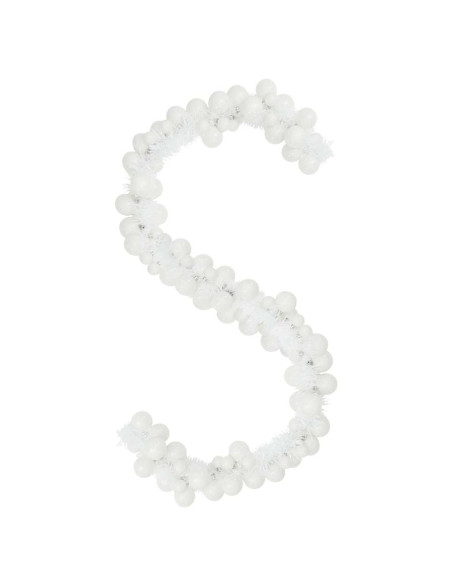 Ghirlanda di Palline di Natale Bianco 186 cm Polistirolo