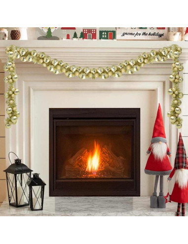 Ghirlanda di Palline di Natale Oro 186 cm Polistirolo