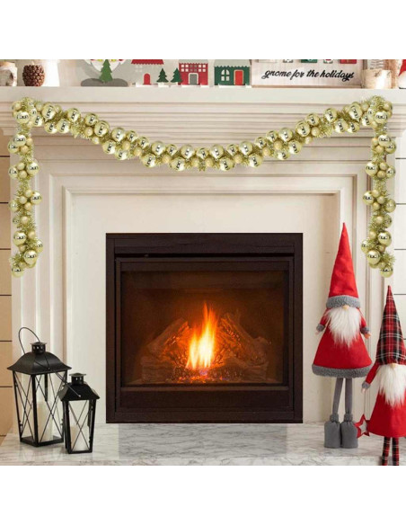 Ghirlanda di Palline di Natale Oro 186 cm Polistirolo