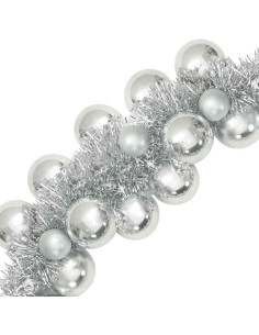 Ghirlanda di Palline di Natale Argento 186 cm Polistirolo 2