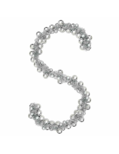 Ghirlanda di Palline di Natale Argento 186 cm Polistirolo