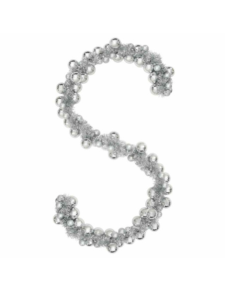 Ghirlanda di Palline di Natale Argento 186 cm Polistirolo