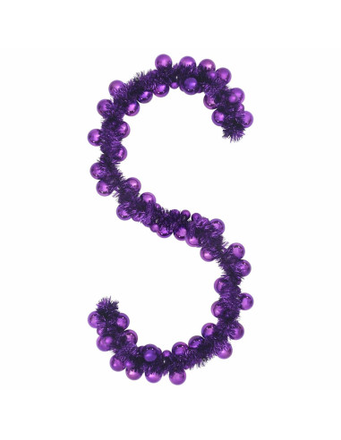 Ghirlanda di Palline di Natale Lillà 186 cm Polistirolo