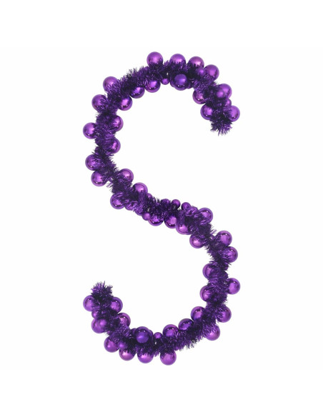 Ghirlanda di Palline di Natale Lillà 186 cm Polistirolo