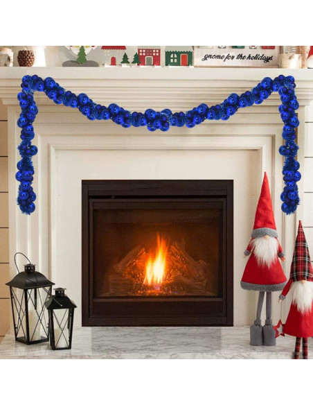 Ghirlanda di Palline di Natale Blu 186 cm Polistirolo