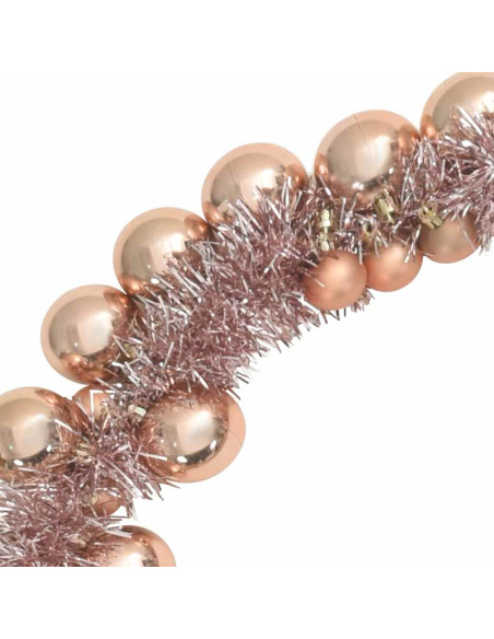 Ghirlanda di Palline di Natale Oro rosa 186 cm Polistirolo