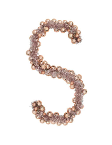 Ghirlanda di Palline di Natale Oro rosa 186 cm Polistirolo