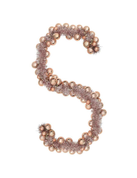 Ghirlanda di Palline di Natale Oro rosa 186 cm Polistirolo