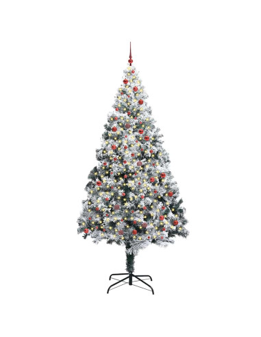 Albero di Natale con luci a corde decorative Bianco 300 cm PVC