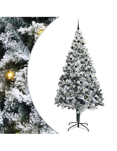 Albero di Natale con luci a corde decorative Bianco 300 cm PVC