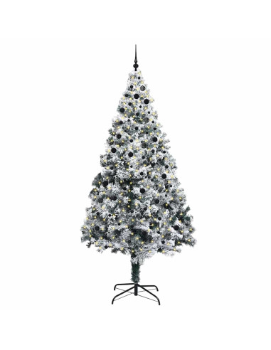 Albero di Natale con luci a corde decorative Bianco 300 cm PVC