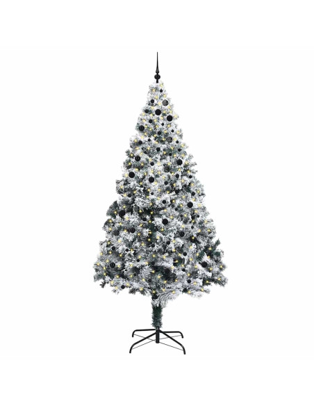 Albero di Natale con luci a corde decorative Bianco 300 cm PVC