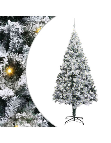 Albero di Natale con luci a corde decorative Bianco 300 cm PVC