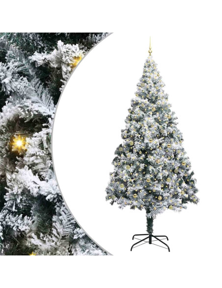 Albero di Natale con luci a corde decorative Bianco 300 cm PVC
