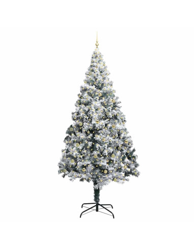 Albero di Natale con luci a corde decorative Bianco 300 cm PVC